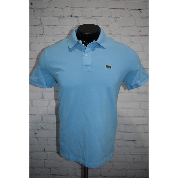 Lacoste Golf Polo Shirt Mens Size US 2XL FR 7 SLIM Fitting Cotton Blue - Picture 2 of 5